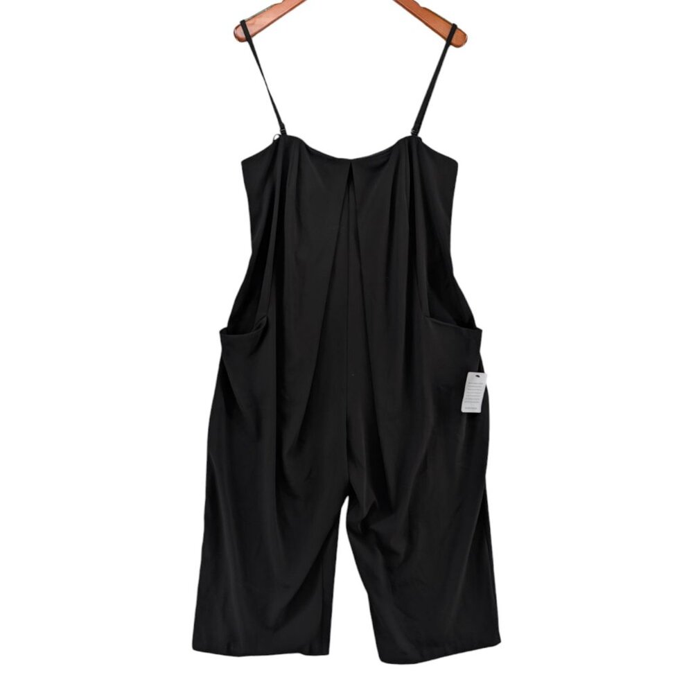 Laundry By Shelli Segal Jumpsuit Womens Black Cropped Wide Leg Sz 14 NWOT